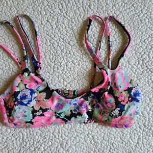 No Boundaries Floral Bikini Top with Straps